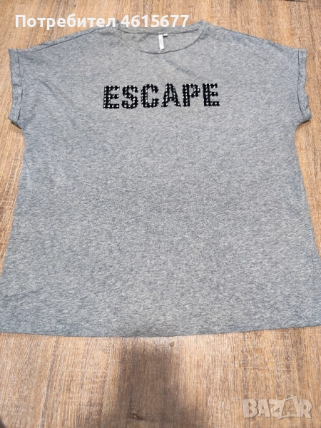 сива блузка с надпис , снимка 1