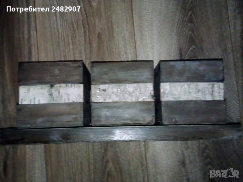 Комплект дървени саксии - 3 бр. , снимка 1