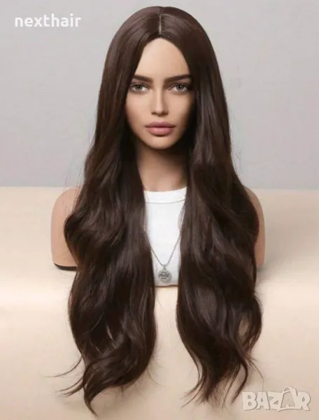 Кафява чуплива перука на път, снимка 1