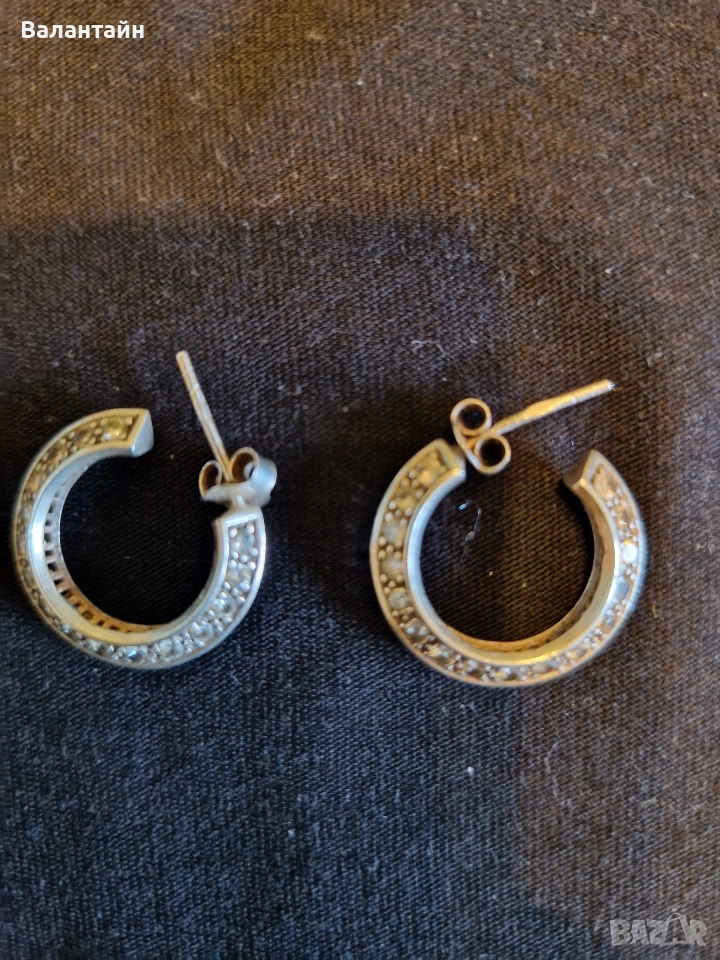 Сребърни обеци старинни, снимка 1