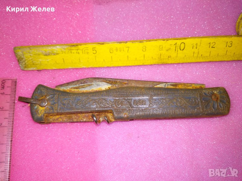 USSR СТАРО РЯДЪК КОЛЕКЦИОНЕРСКИ МОДЕЛ РУСКО РИБАРСКО ДЖОБНО НОЖЧЕ СССР ФЛОРАЛНО ОРНАМЕНТИРАНО 43096, снимка 1