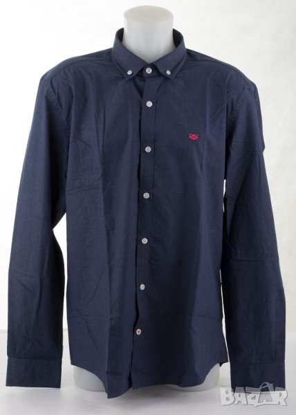 Мъжка памучна тъмносиня риза марка Giorgio di Mare - L, снимка 1