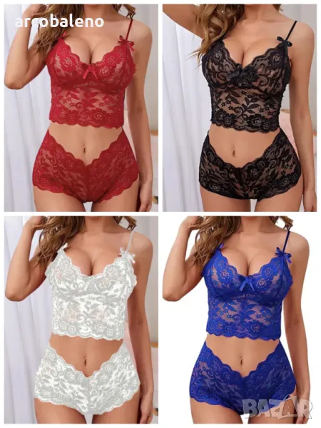 Дамски секси дантелен комплект бельо, 4цвята , снимка 1