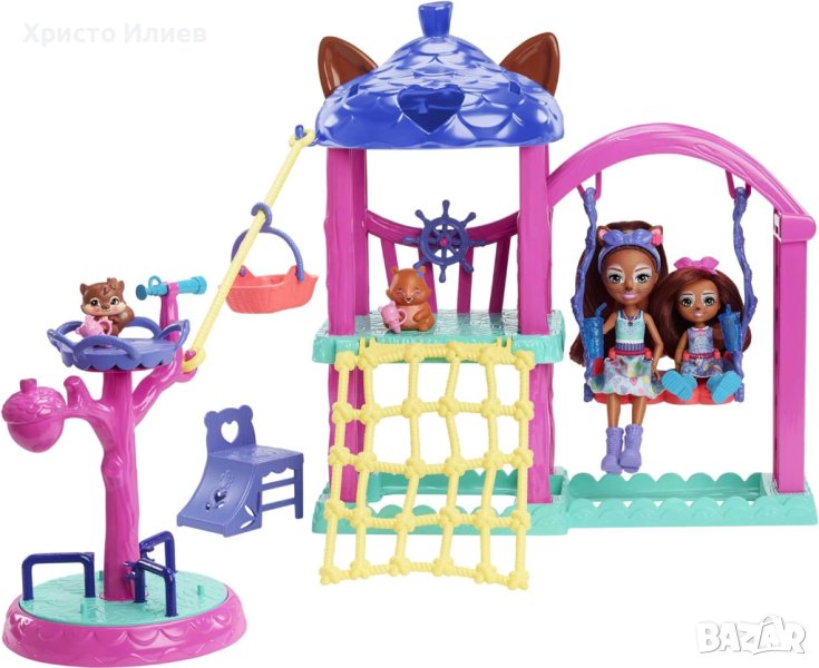 Игрален комплект Enchantimals с 2 кукли и 2 животни Детска площадка, снимка 1