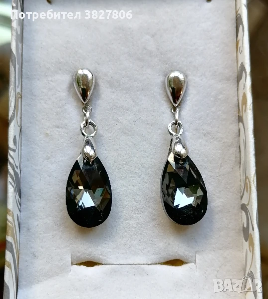 Комплект обеци с камъни Сваровски Swarovski, снимка 1