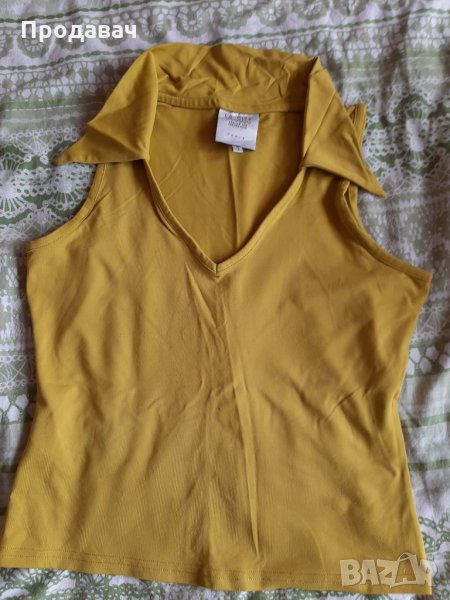 Зелен топ с яка, снимка 1