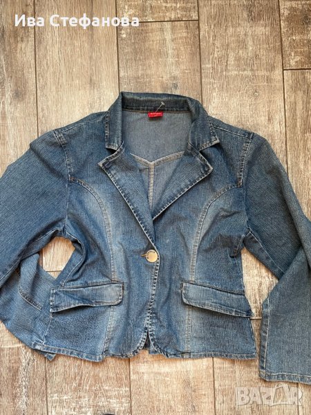 Еластично елегантно дамско  дънково  сако, снимка 1