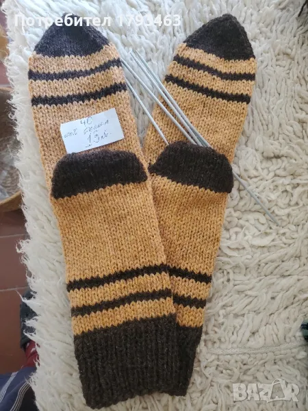 Ръчно плетени дамски чорапи от вълна, размер 40, снимка 1