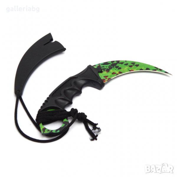 Нож карамбит - Зелен (Radioactive), снимка 1