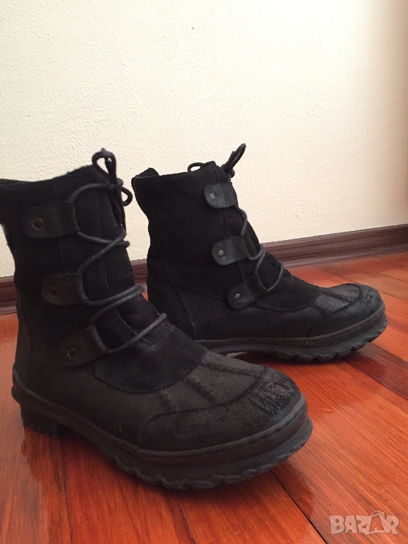 Bronx оригинални дамски боти от естествена кожа и велур 38, снимка 1