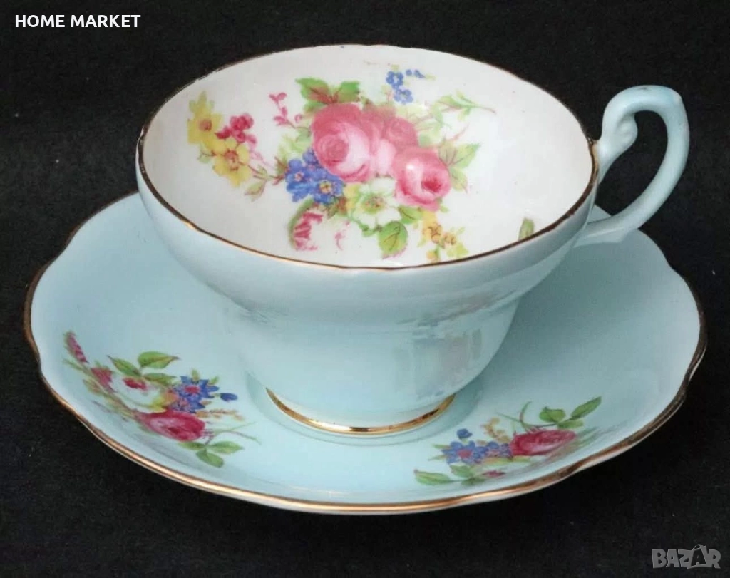 E.B. FOLEY England  Circa 1937 - великолепен двоен сет в млечно синьо , снимка 1