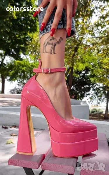 Обувки на ток - корал лак - VT2, снимка 1