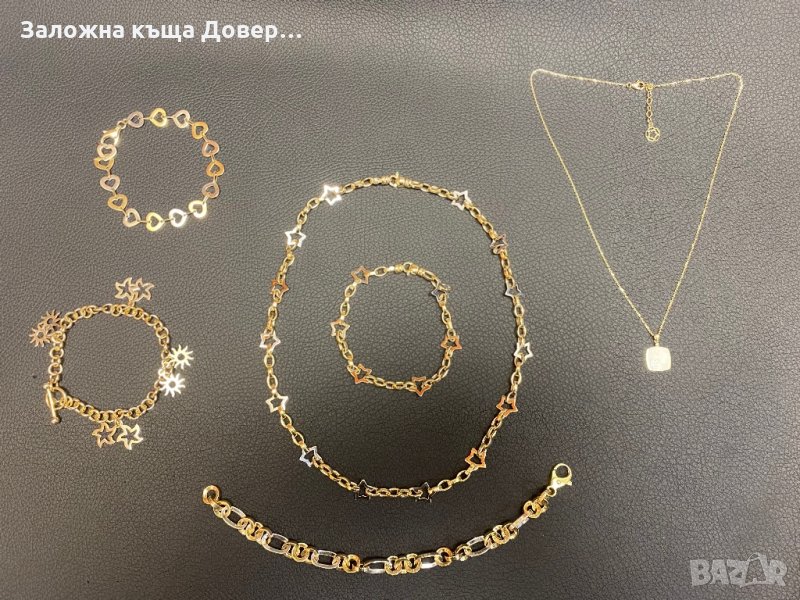 Златни синджири гривни плочка 14к 585 gold zlatni zlato, снимка 1
