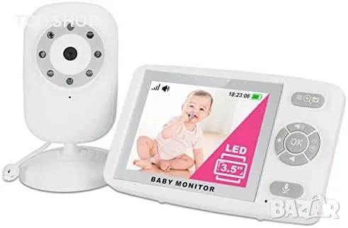 Ново Бебешки монитор с камера и аудио 3.5 HD екран/Нощно виждане/Бебе, снимка 1