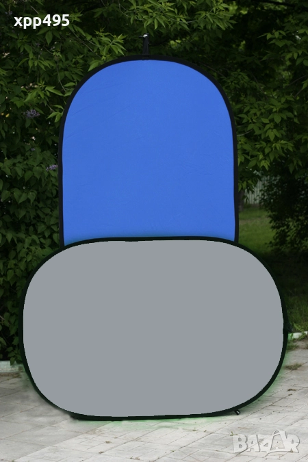 Фон от сиво/син плат с хромакей ефект, снимка 1