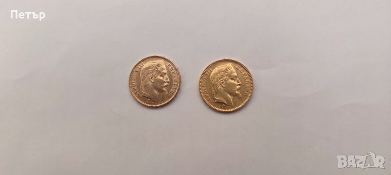 20 златни франка Наполеон с венец два броя, снимка 1