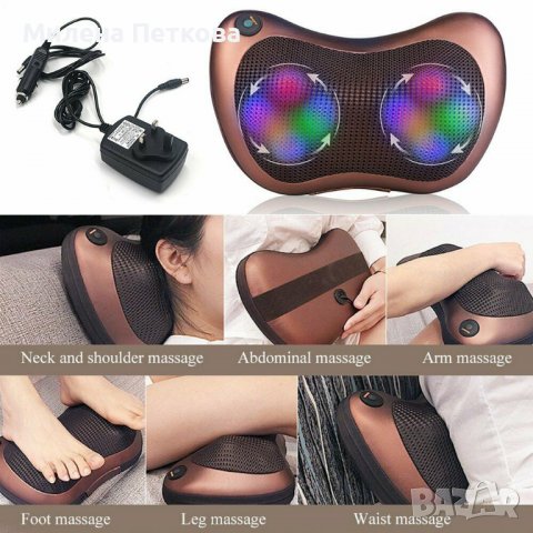 ШИАЦУ МАСАЖОР Възглавница За Врат и Цялото Тяло-За Кола и Стол Масажна, снимка 15 - Масажори - 36872389
