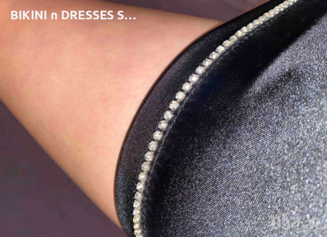 Черен комплект сатен с камъни , снимка 6 - Рокли - 43243339