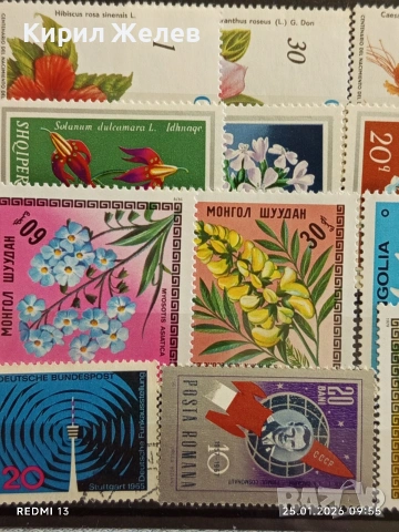 Стари пощенски марки от цял свят без печат ЦВЕТЯ за КОЛЕКЦИЯ 51988, снимка 2 - Филателия - 53217865