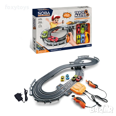 Аутобан с адаптер, писта с две колички и контролери