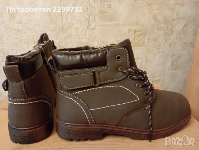 Нови топли мъжки боти № 43 – кафяви, снимка 2 - Мъжки боти - 52599666