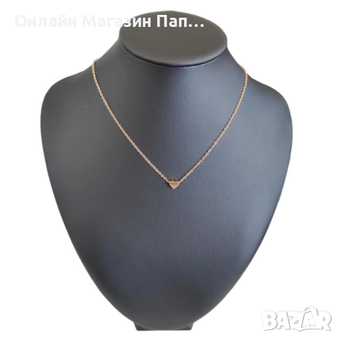 Верижка със сърчице – цинкова сплав с 14K златно покритие