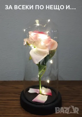 Вечна LED светеща роза в стъкленица , снимка 2 - Изкуствени цветя - 50440946