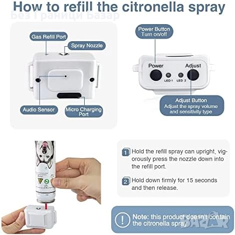 Нов Водоустойчив антилай нашийник със спрей за малки и средни кучета, снимка 8 - За кучета - 52156312
