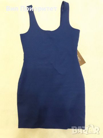 Малка тъмно синя малка рокля , дълбоко деколте и презрамки , еластан+трико, стои по тялото , секси , снимка 10 - Рокли - 37476489