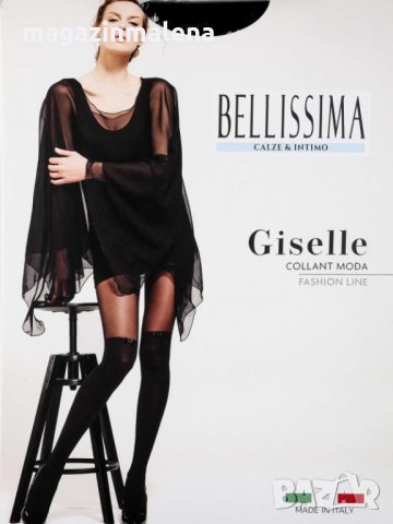 Bellissima 60DEN+30DEN черен чорапогащник имитиращ чорапи 40-75кг чорапогащник като чорапи, снимка 1