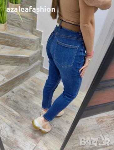 Дамски дънки момфит с колан, снимка 4 - Дънки - 53033367