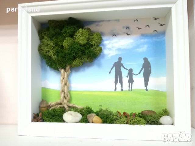 Картина декорирана с естествен скандинавски мъх, снимка 2 - Декорация за дома - 32266261