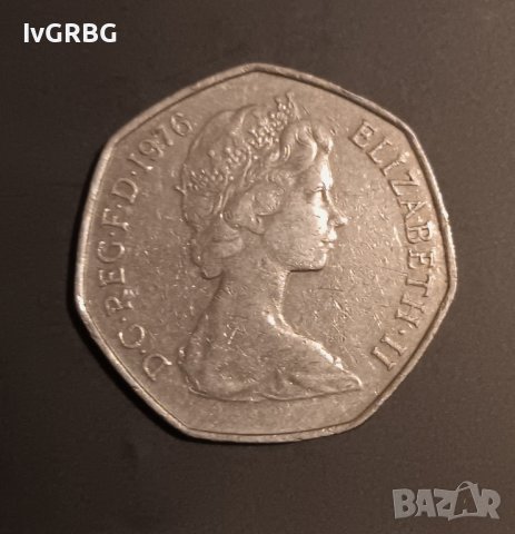 50 пенса 1976 Великобритания Кралица Елизабет II 
