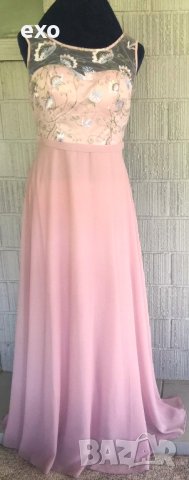 Официална рокля, Дълга рокля, Рокля бродерия, Макси рокля, Розова рокля