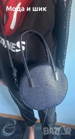 Кожен панталон със блуза и чанта, снимка 2 - Панталони - 47938267