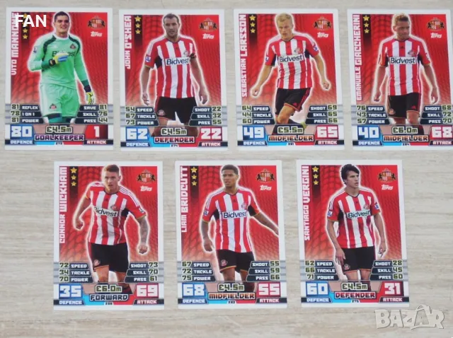 Комплект от 100 бр. футболни карти МАЧ АТАКС от Висшата лига 2014/15 Манчестър Юнайтед, Челси, Сити, снимка 10 - Фен артикули - 49423469