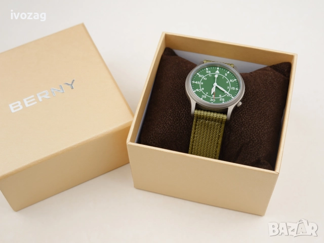 Мъжки пилотски часовник Berny. Нов с титаниев корпус. , снимка 6 - Мъжки - 52626036