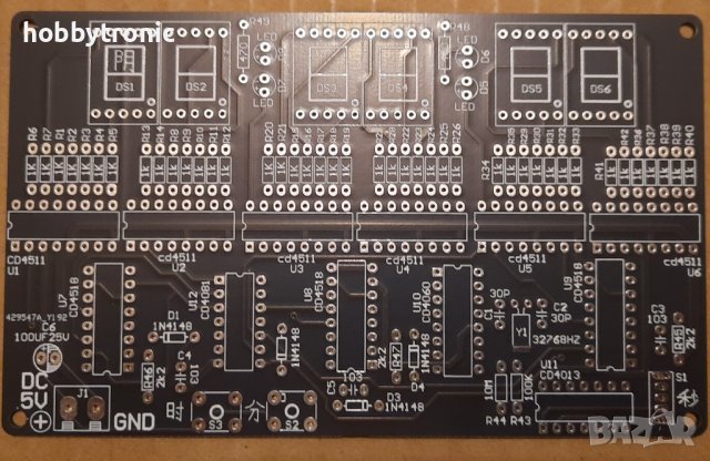 LED часовник кит за сглобяване с 12бр CMOS ИС, снимка 2 - Друга електроника - 43482864