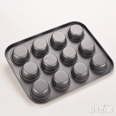 Тава за мъфини с 12 гнезда, с незалепващо покритие , снимка 7 - Форми - 52903218