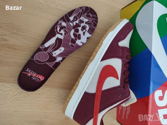 Nike SB Dunk Low Skate Like a girl Дамски Обувки Маратонки Кецове Размер 39 Номер 25см стелка , снимка 10 - Маратонки - 40310064