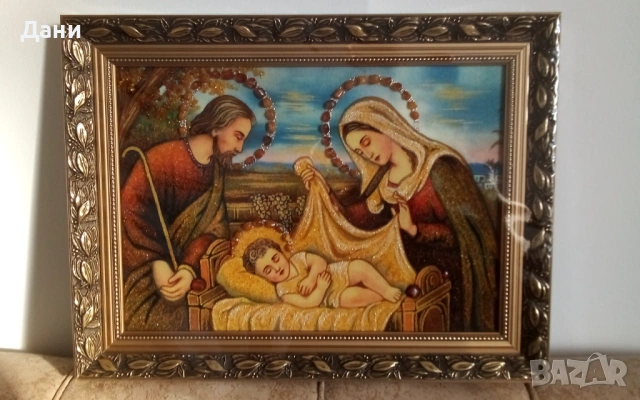 Картина - икона с кехлибар