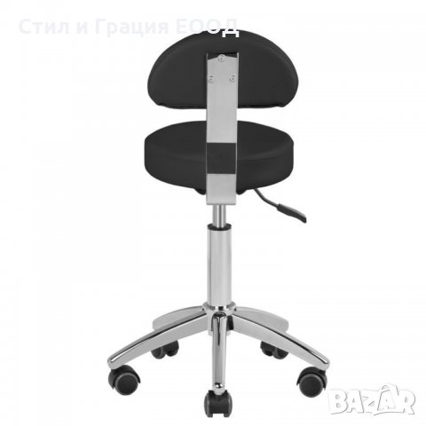 Козметичен/фризьорски стол - табуретка с облегалка AM-304 - 50/64 см - бяла/черна, снимка 12 - Педикюр и маникюр - 34099444