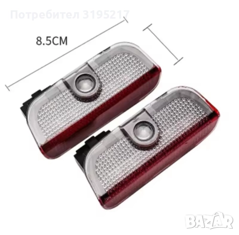 LED плафон за врати с лого R Line за VW, снимка 4 - Аксесоари и консумативи - 52262479