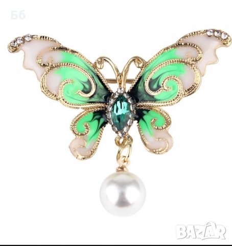 Брошки  пеперуди с перла 3 модела, снимка 1 - Други - 22251619