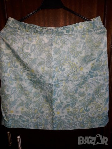Дамска лятна къса пола с подплата синьозелена