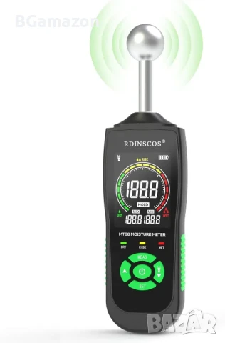 НОВ влагомер за стена RDINSCOS, зидария, дърво, замазка, бетон, мазилка с топка, снимка 1