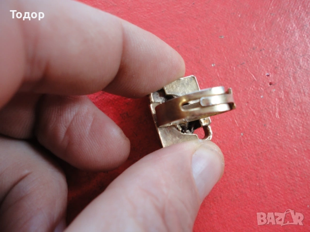 Позлатен пръстен с естествен камък , снимка 4 - Пръстени - 53302520