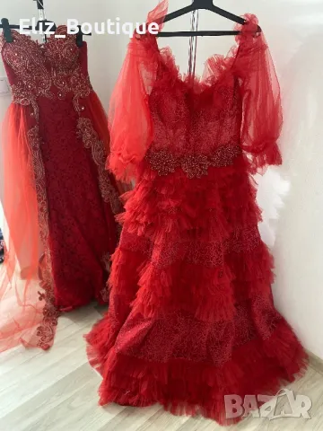 Червена дълга рокля, снимка 1