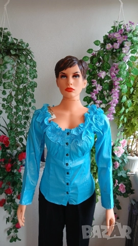 Дамска стилна и луксозна еластична блуза от копринен сатен., снимка 2 - Блузи с дълъг ръкав и пуловери - 51896504