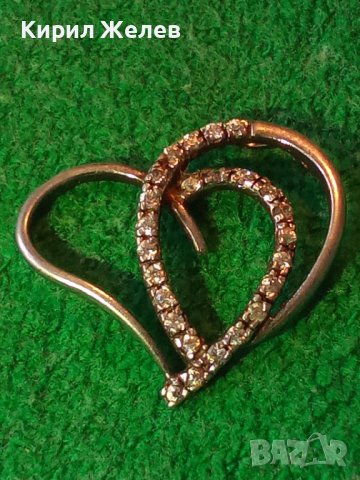 СКЪПОЦЕННО АРТ СЪРЧИЦЕ с ЦИРКОНЧЕТА РОМАНТИЧЕН МЕДАЛЬОН ЛАКИРАНО СРЕБРО 25163